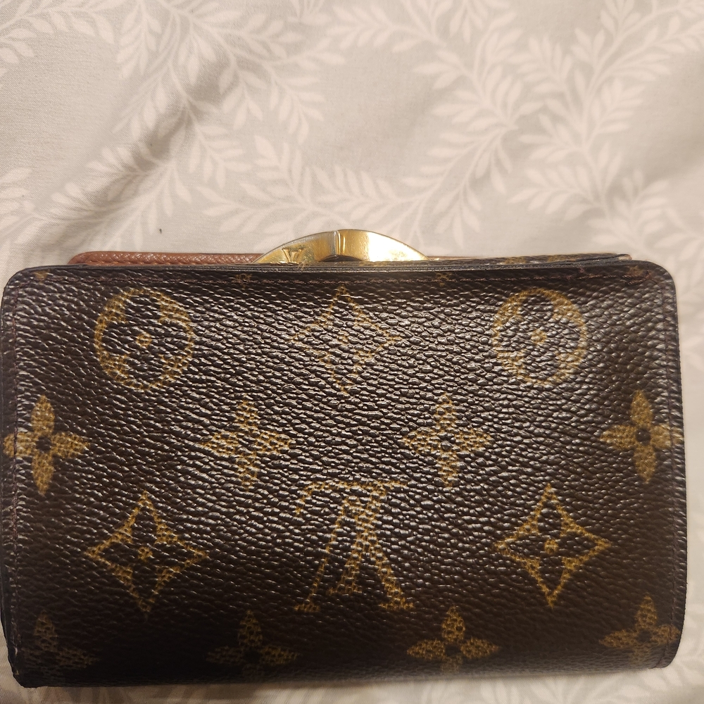 Louis Vuitton Dark Brown Monogram Kisslock Wallet